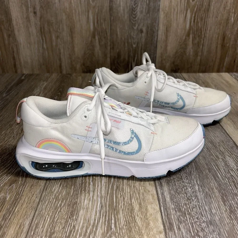 Nike Airmax SE1 GS White Baby Blue Rainbow Youth US Size 6.5Y Sneaker Shoes